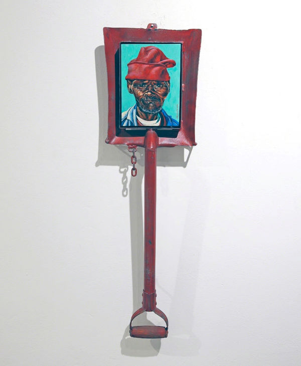 Dr. Willie Bester, Spade Portrait - Man with a red hat