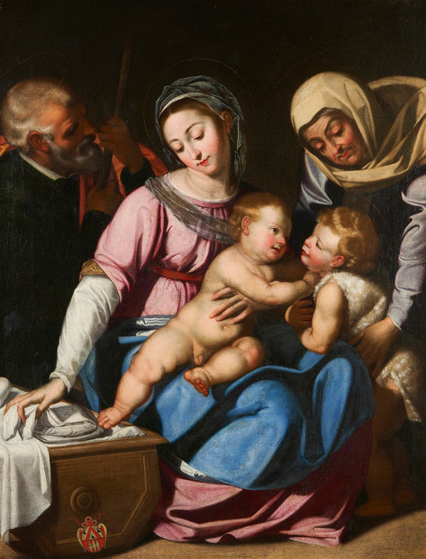Scipione Pulzone, called Il Gaetano (Gaeta 1544 - Rome 1598), Holy Family with the Young St John The Baptist and St Elizabeth