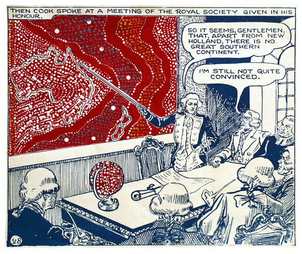 Patrick Waterhouse, Captain Cook speaking at The Royal Society. Australian Children’s Pictorial Social Studies, 1958 / Revised with Julie Nangala Robertson, 2014 - 2018