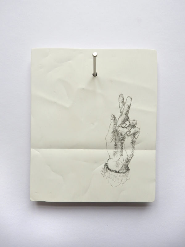 Lucian Moriyama, Study of a hand with crossed fingers