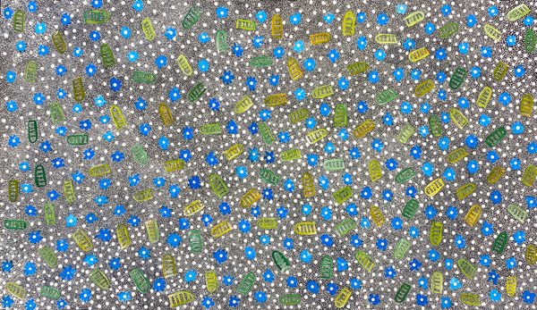 Awelye (Women's Body Paint) by Bethany Nelson Nabanangka, 2022, acrylic on canvas