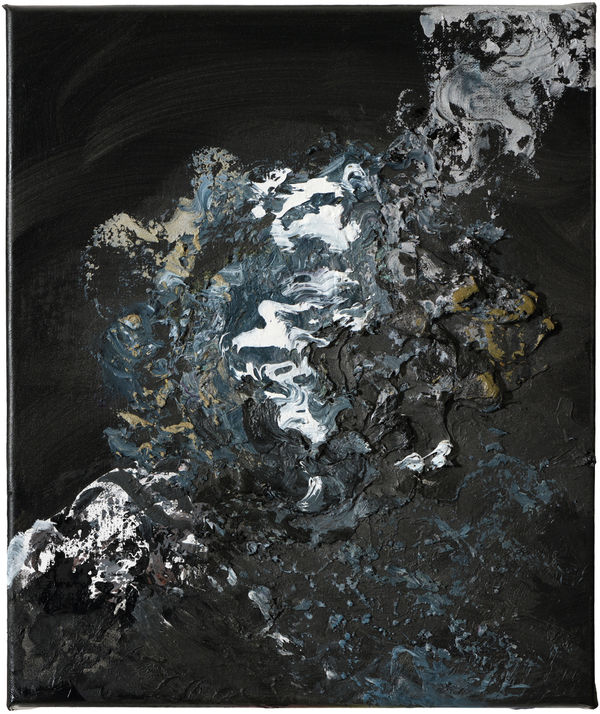Maggi Hambling Working, 2021 oil paint on canvas 30.5 x 25.5 cm