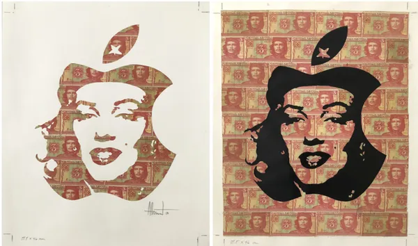Adrian Rumbaut, Positive & Negative (Apple), 2018, Diptych, 2018