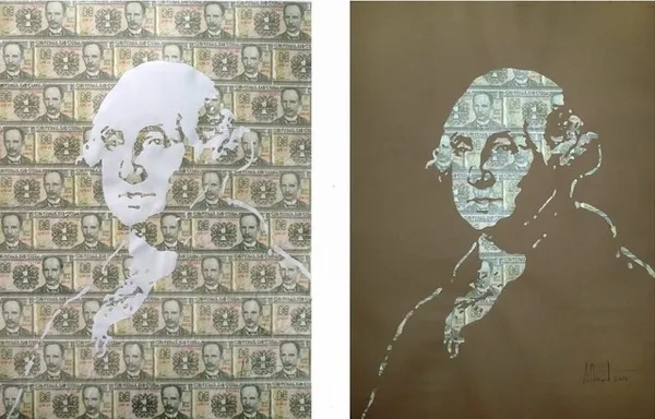 Adrian Rumbaut, Positive Negative/ Jose Marti/George Washington, 2017