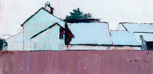 Mhairi McGregor RSW Price Creek, Iowa Oil on canvas 12 x 24 "