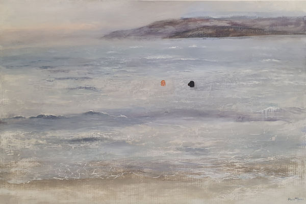 Sheila McInnes Sea Swimmers Acrylic on panel 39.5 x 59 "