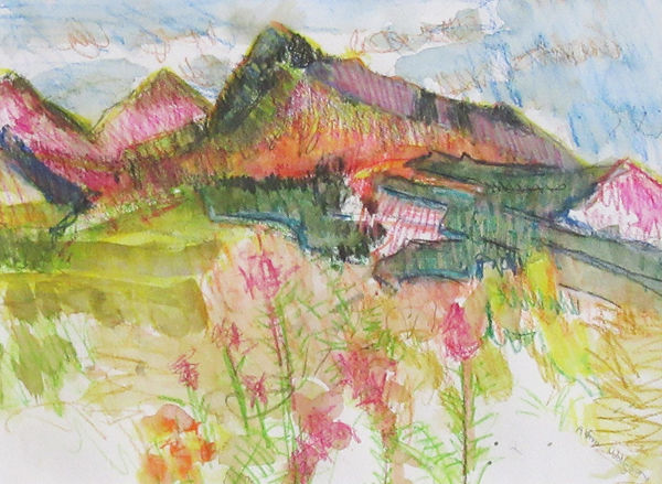 Alma Wolfson DA Goatfell Mixed Media 10 x 12 "