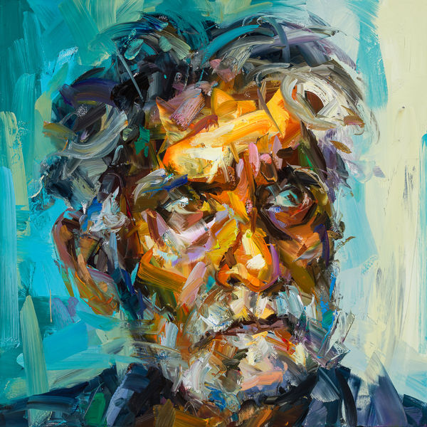 Paul Wright A Man of Reason Oil on linen 28 x 28 "