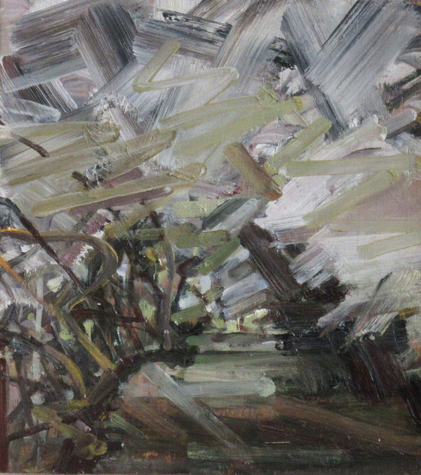 Kate Giles Blackthorn Oil on board 10.63 x 9.45 in ; 27.0 x 24.0 cm