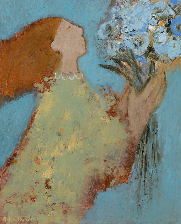 Helen Tabor Spring Flowers Oil on board 15.5 x 12.5 "