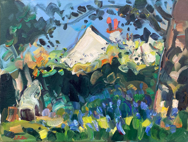 James Fullarton White Gable Oil on board 14 x 18 " 35.6 x 45.7 cm