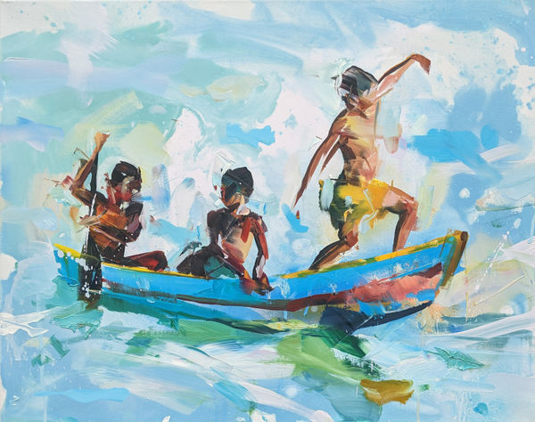 Paul Wright Summer Adventure Oil on linen 18 x 21.5 "