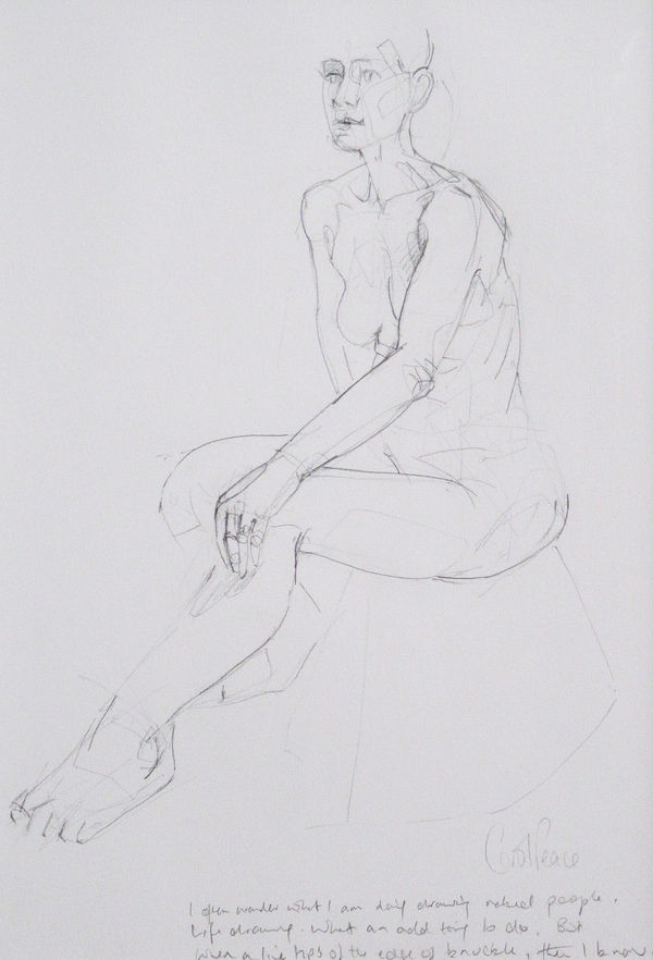Carol Peace Seated Woman 1 Graphite 16 x 11 "