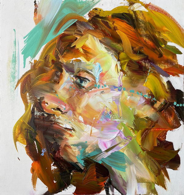 Paul Wright Flame Oil on board 12.6 x 11.81 in 32.0 x 30.0 cm