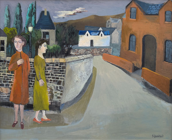 Simon Quadrat PPRWA NEAC Street Corner Oil on canvas 21 x 25.5"