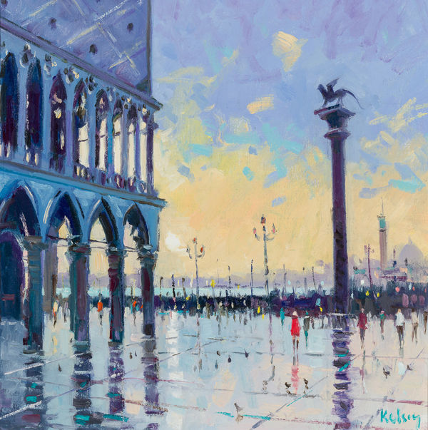Robert Kelsey DA MUniv PAI FRSA San Marco Reflections Oil on linen 12 x 12 "
