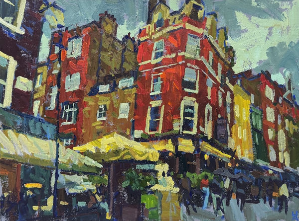 Hashim Akib James Street, London Acrylic on canvas 20.5 x 26.5 "