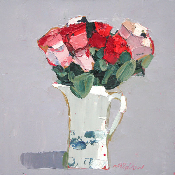 Mhairi McGregor PAI RSW White Jug Oil on board 14 x 14 "