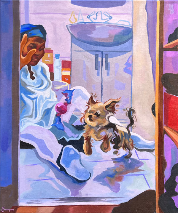 Stephanie Campos Bumble-Bea Fransisco Oil on canvas 24 x 20 "