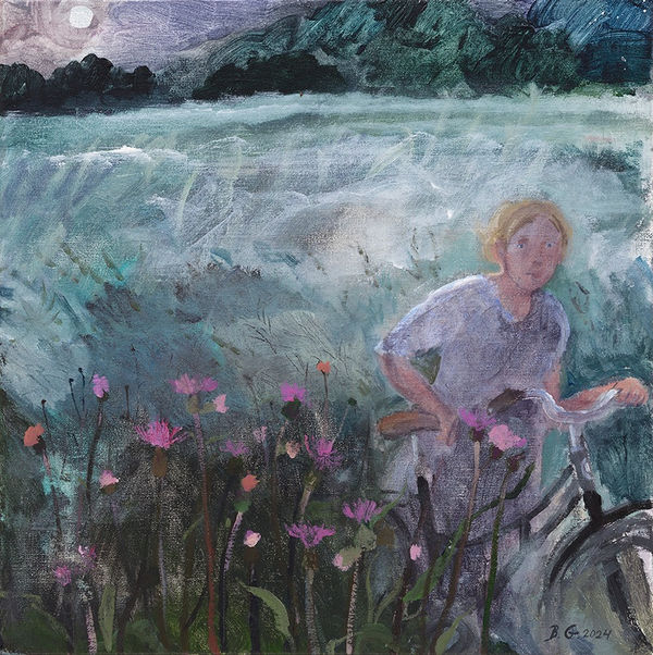 Brita Granström Summer Night Acrylic on canvas 16 x 16 "