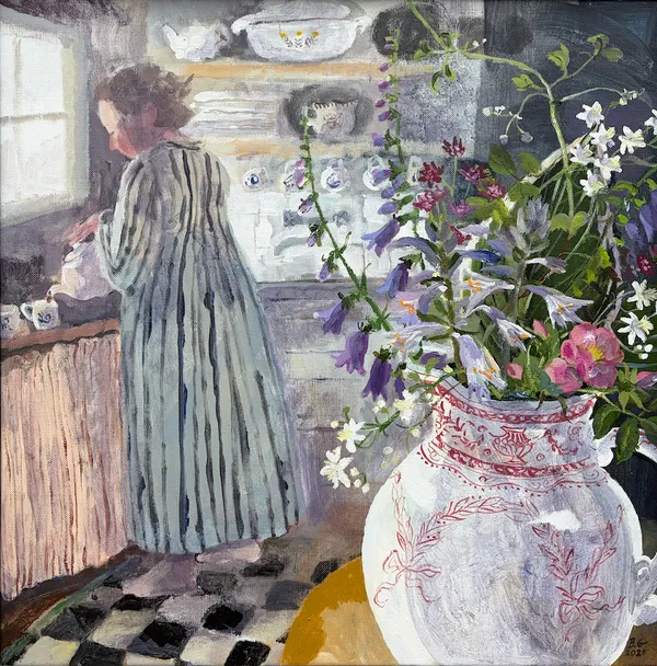 Brita Granström Morning Tea Acrylic on canvas 23.5 x 23.5 "