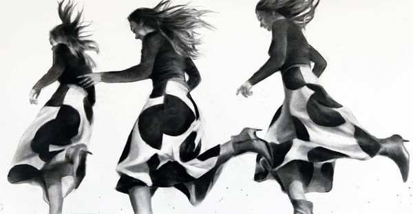 Patsy McArthur Cadence Charcoal and conte on paper 23 x 47 "
