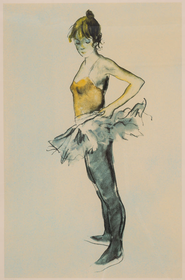 Donald Hamilton Fraser RA Dancer Adjusting Her Tutu (edition 231/295) Silk screen print 28 x 18 "