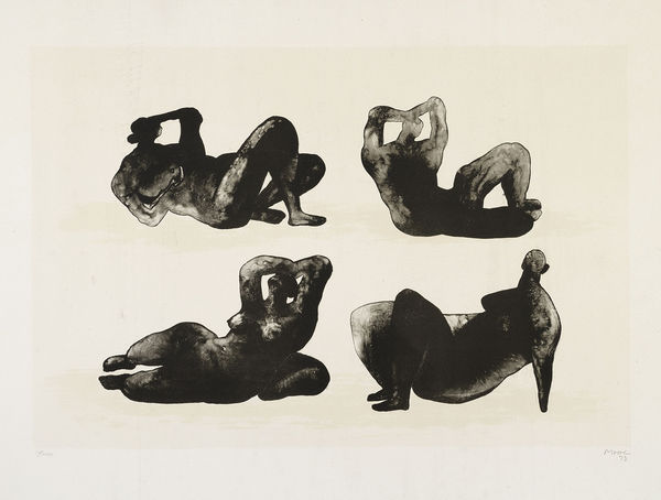 Henry Moore OM CH FBA RBS - Four Reclining Figures from Homage to Picasso (Hommage à Picasso) 1973 , 1973