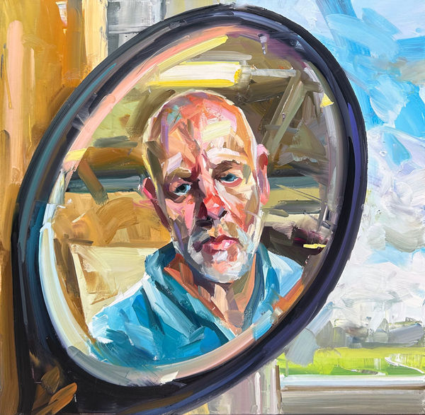 Paul Wright Self-Portrait Oil on linen 32 x 32 "