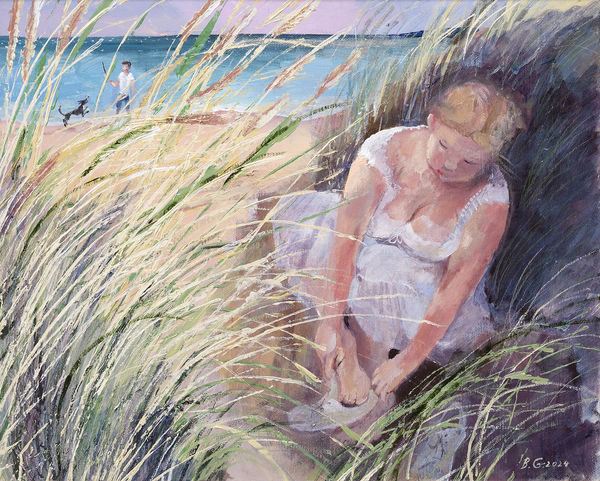 Brita Granström Dressing in a Hurry Acrylic on canvas 16 x 20 "