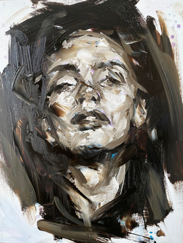 Paul Wright Friendly Fire Oil on board 15.75 x 11.81 in 40.0 x 30.0 cm