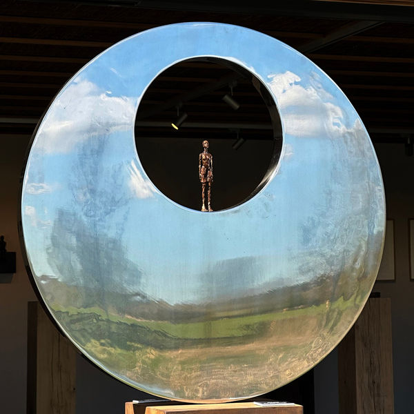 Carol Peace Place 84, edition of 14 Polished stainless steel with bronze 33 x 15 "