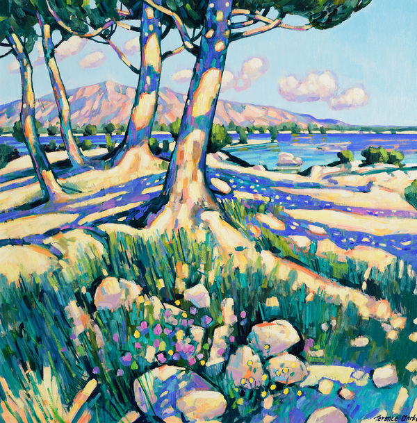 Terence Clarke Midday Heat, Spain Oil on canvas 28 x 28 "