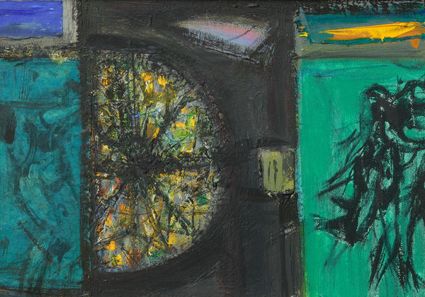 Sir Robin Philipson RA RSA FRSE RSW Flight, 1967 Oil on linen 10 x 14 "