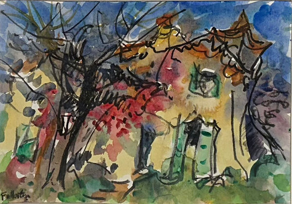 James Fullarton The Green Shutters Watercolour 5 x 7 " 12.7 x 17.8 cm