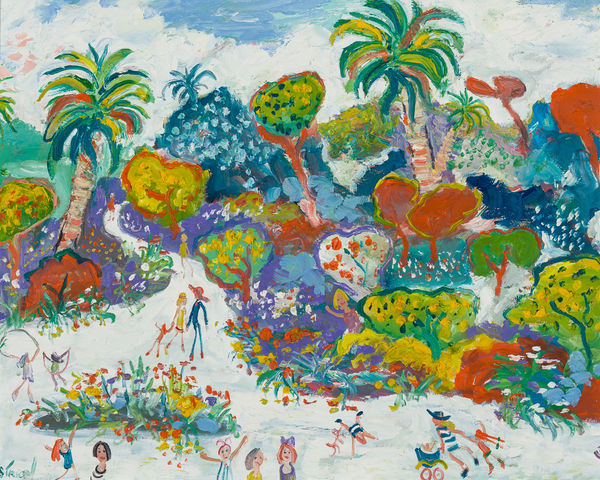 Simeon Stafford Evening in the Park, Penzance Oil on board 16 x 20 "