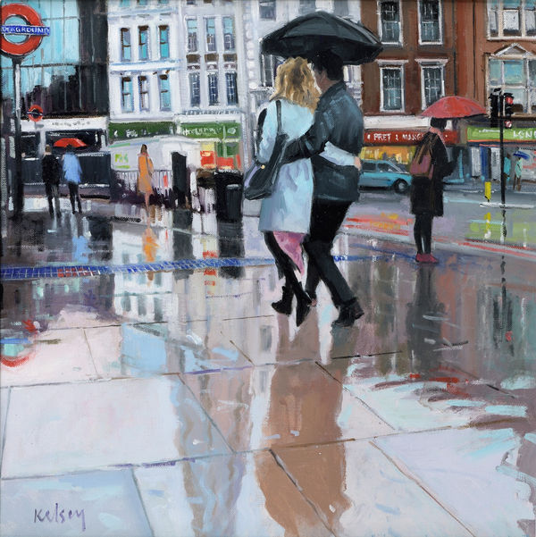 Robert Kelsey DA MUniv PAI FRSA Shard Reflections Oil on linen 16 x 16 "