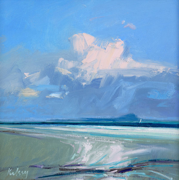 Robert Kelsey DA MUniv PAI FRSA South Uist from Barra Oil on linen 12 x 12 "