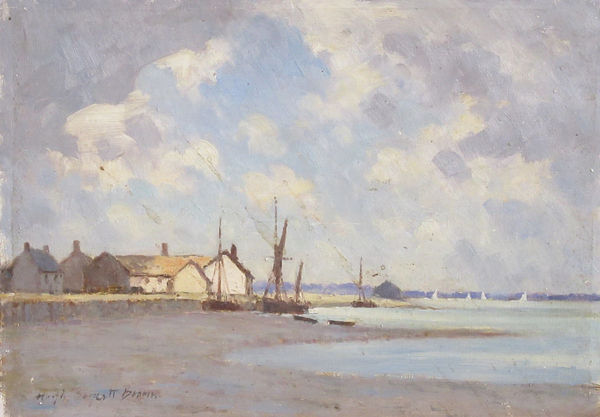 Hugh Boycott Brown RSMA Pin Mill Oil on board 10 x 14 "