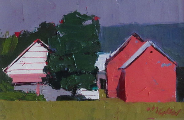 Mhairi McGregor PAI RSW Red Barns, Nova Scotia Oil on board 9 x 14 "