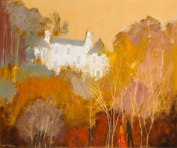Helen Tabor Scottish House Oil on board 29.5 x 35 "