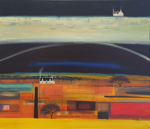 Erraid Gaskell Between Two Crofts Oil on canvas 40 x 47 "