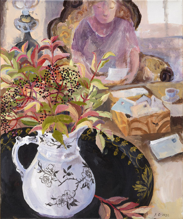 Brita Granström Elderberries Acrylic on canvas 24 x 20 "