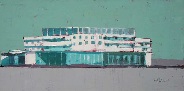 Mhairi McGregor PAI RSW Midland Hotel, Beach Front, 2021 Oil on canvas 12 x 24 "