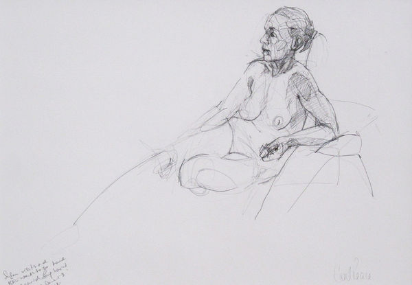 Carol Peace Reclining Female Graphite 11 x 16 "