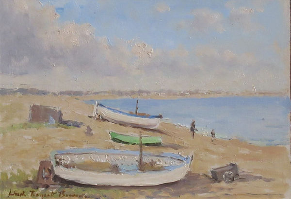 Hugh Boycott Brown RSMA Dunwich Beach Oil on board 7 x 10 "