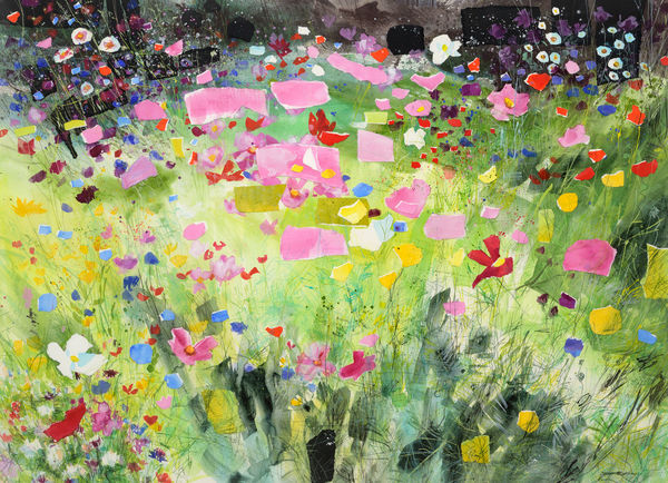 Jenny Matthews RSW A Handful of Seeds Watercolour & collage 31.5 x 43.5 "