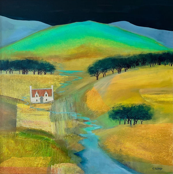 Erraid Gaskell The River's Journey Oil on canvas 32 x 32 "