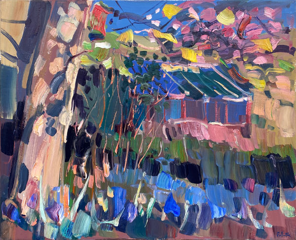 James Fullarton The Bird Box Oil on linen 30 x 36 " 76.2 x 91.4 cm