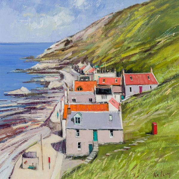 Robert Kelsey DA MUniv PAI FRSA Crovie Oil on linen 16 x 16 "